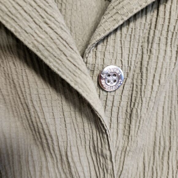 Christopher & Banks Olive Roll Up Sleeve Button Front Blouse  Sz  XL - Picture 4 of 6